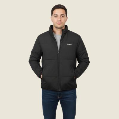MOUNTFACE Men's Premium Full-Zip Quilted Puffer Jacket - Classic Black